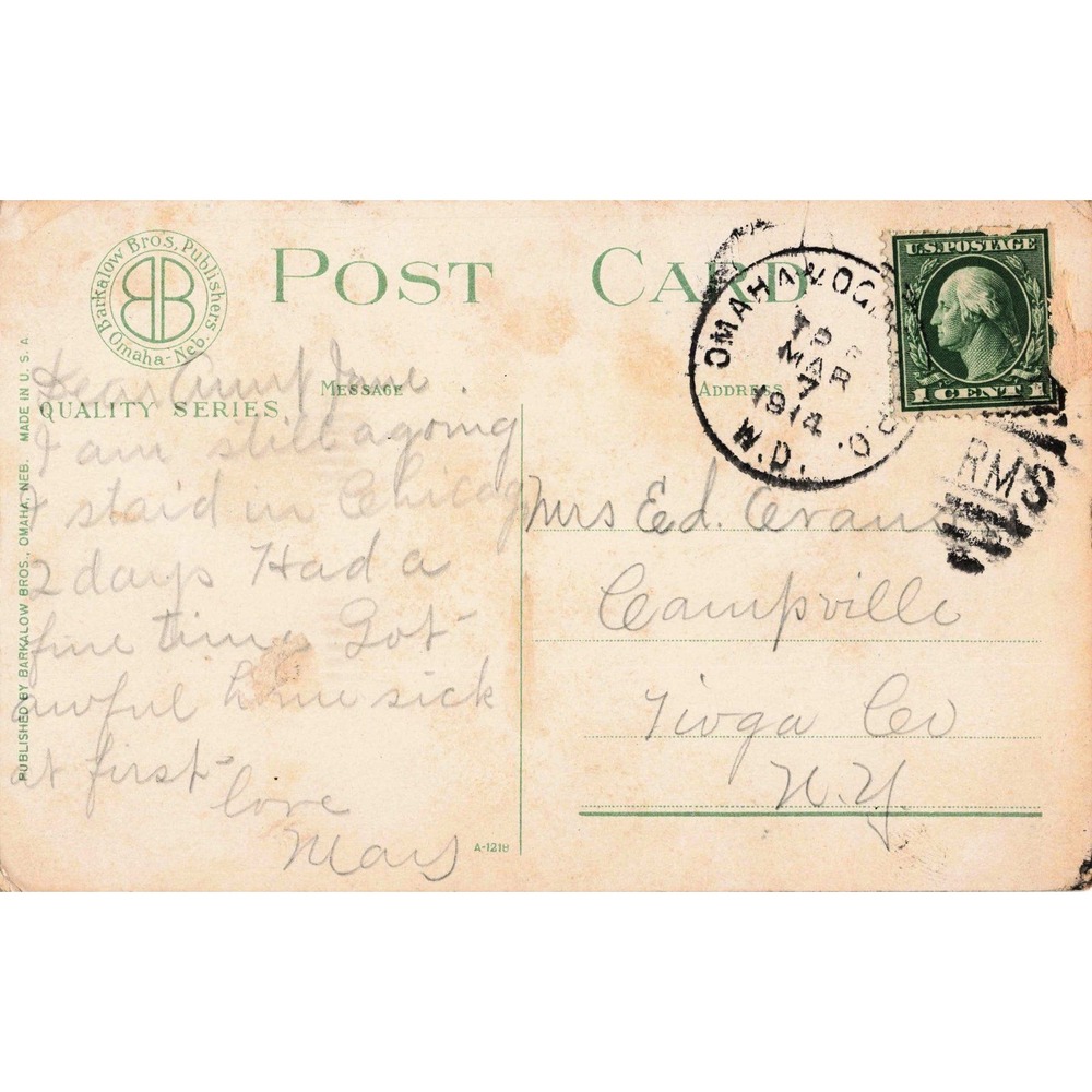Vintage 1914 Green River Palisades Toll Gate Rock Wyoming Postcard Barkalow Bros - Picture 2 of 2
